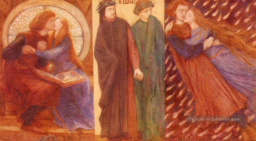 Paolo et Francesca Da Rimini préraphaélite Fraternité Dante Gabriel Rossetti Peintures à l'huile